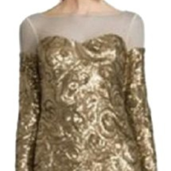 Badgley Mischka Dresses & Skirts - Last Chance!! BADGLEY MISCHKA Gold Sequin Formal Party Dress NEW